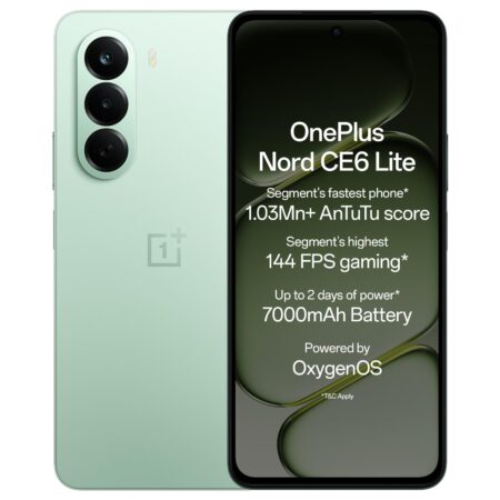 OnePlus Nord CE6 Lite | 6GB+128GB | Segment's Fastest Dimensity 7400 Apex Processor | 7000mAh Battery | Segment's Highest 144Hz Refresh Rate | 50MP Main Camera, 4K Video Recording (Hyper Black | Vivid Mint), (Revamp)